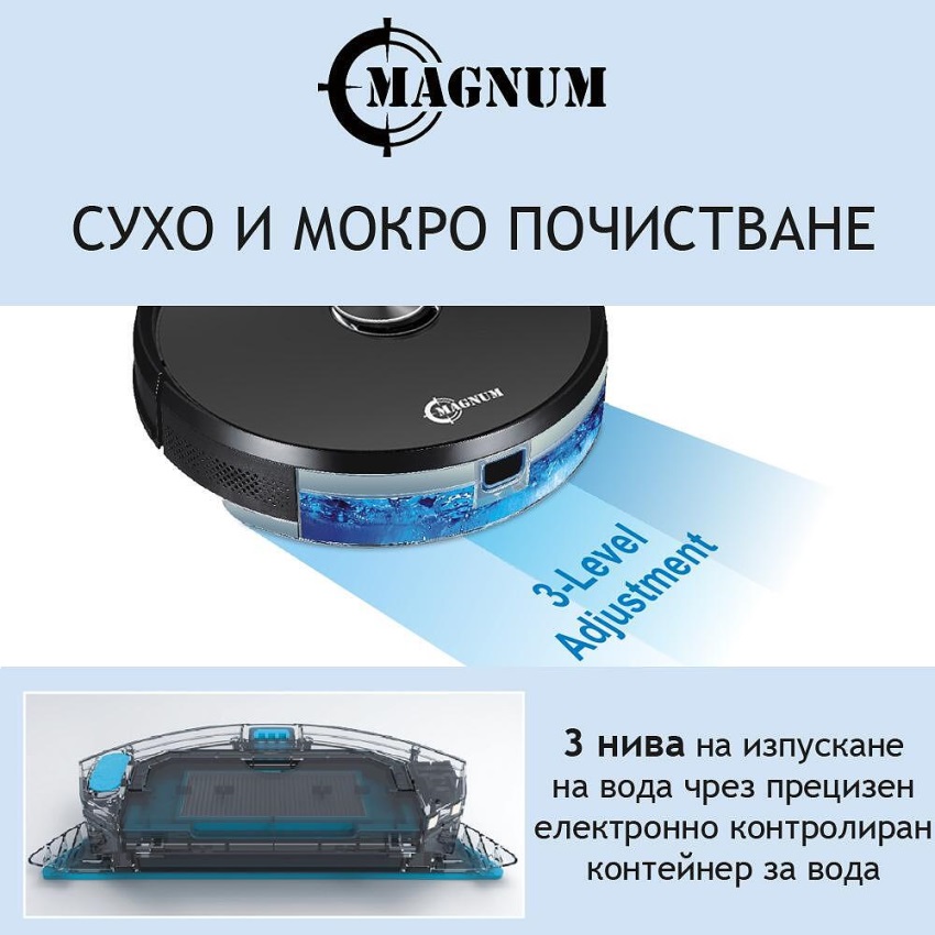 Прахосмукачка робот за сухо и мокро почистване MAGNUM ONE Plus - Черна - Image 6