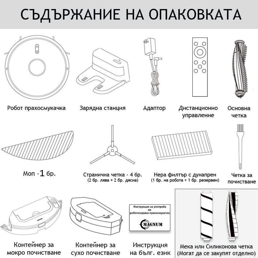 Прахосмукачка робот за сухо и мокро почистване MAGNUM ONE Plus - Черна - Image 7