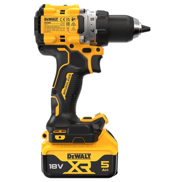 Пълен комплект акумулаторен винтоверт 2 батерии куфар и зарядно DeWALT DCD800P2T 18V 90Nm - Image 4