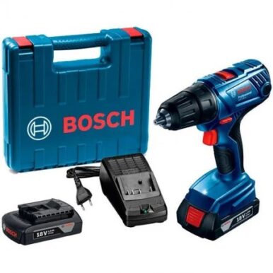 Акумулаторен винтоверт BOSCH GSR 180-LI 18V 54Nm в комплект с 2 батерии зарядно и куфар